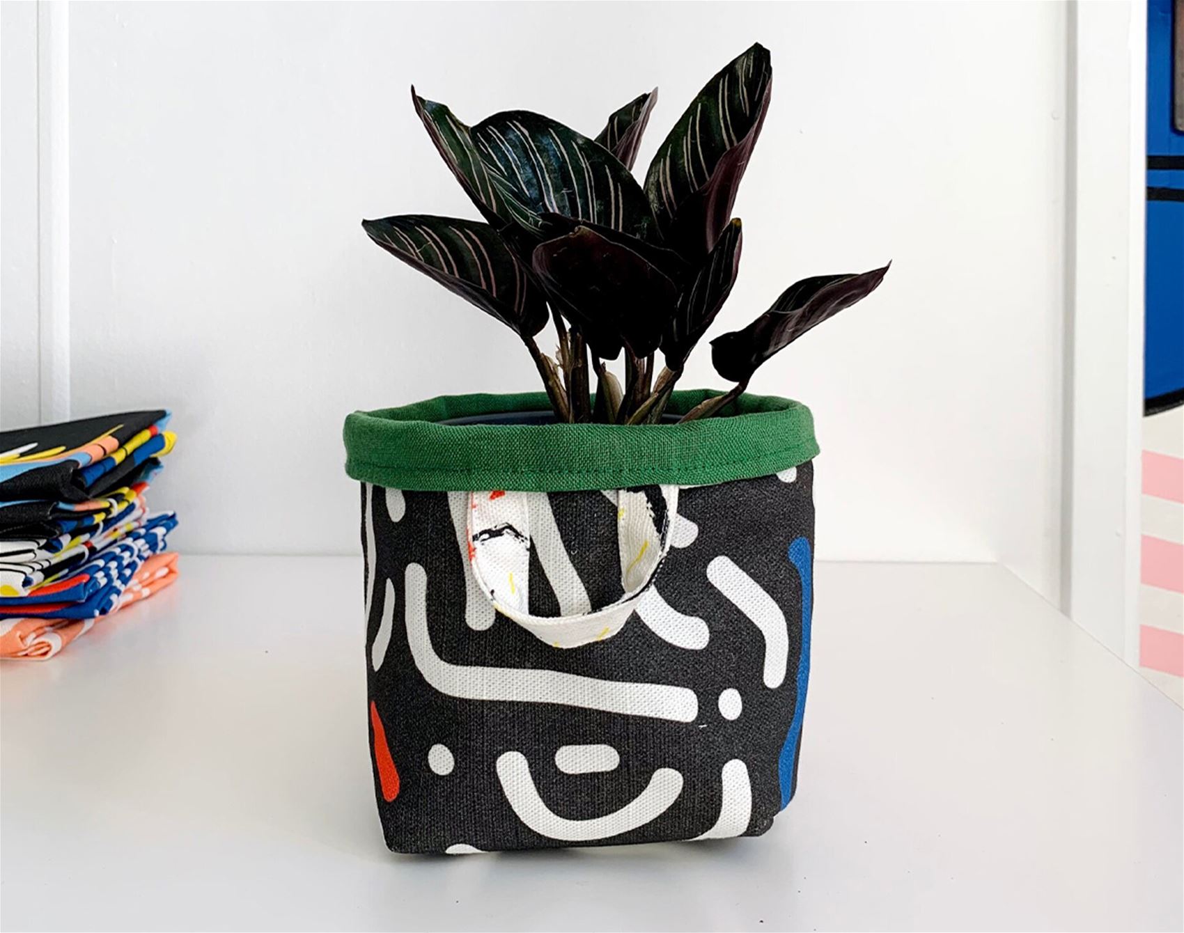 patterned fabric planters