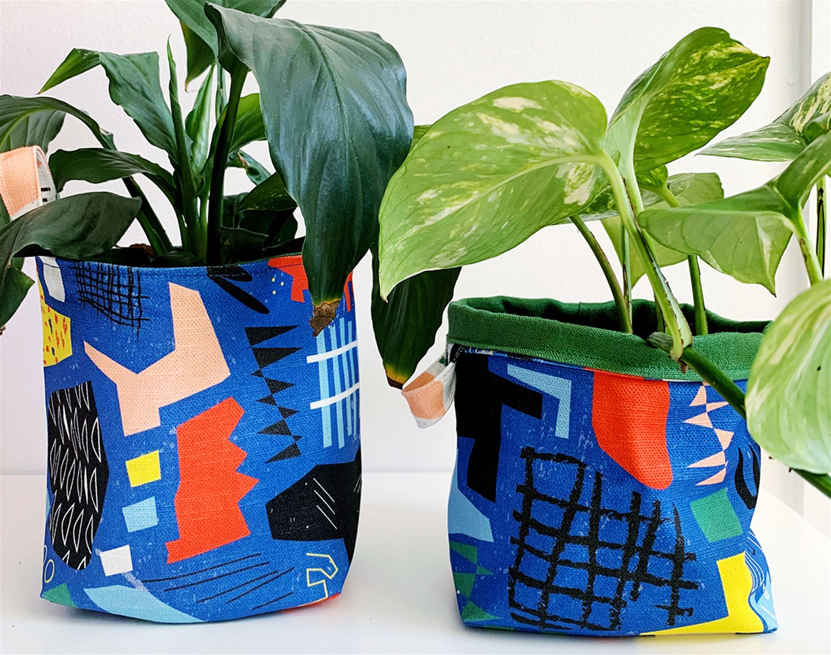 patterned fabric planters