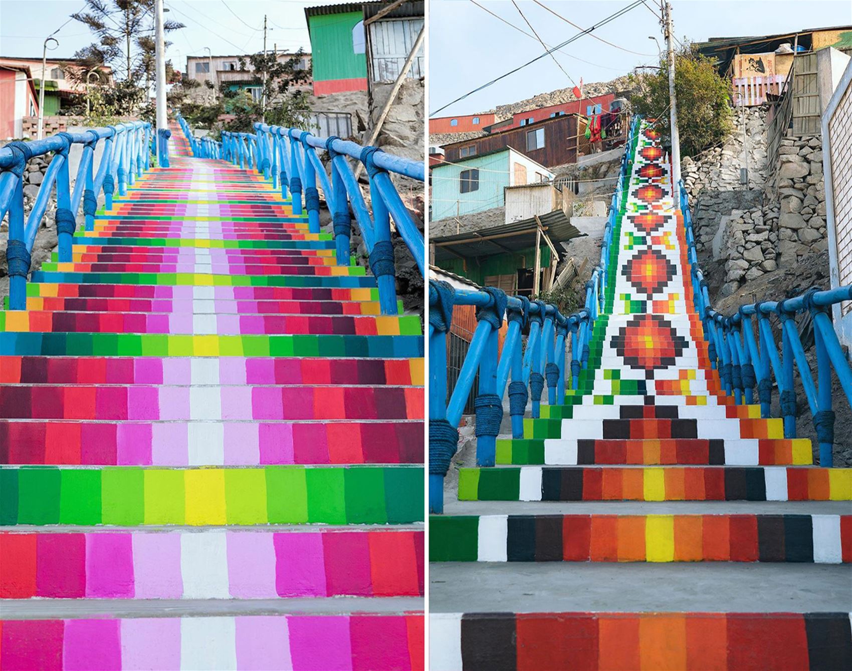 these rainbow staircases celebrate andean textiles