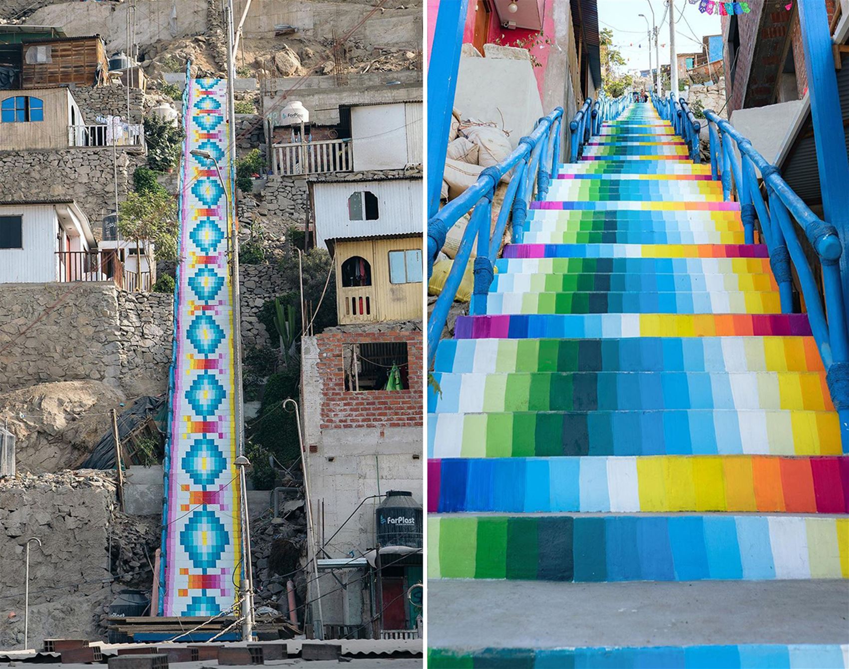 these rainbow staircases celebrate andean textiles