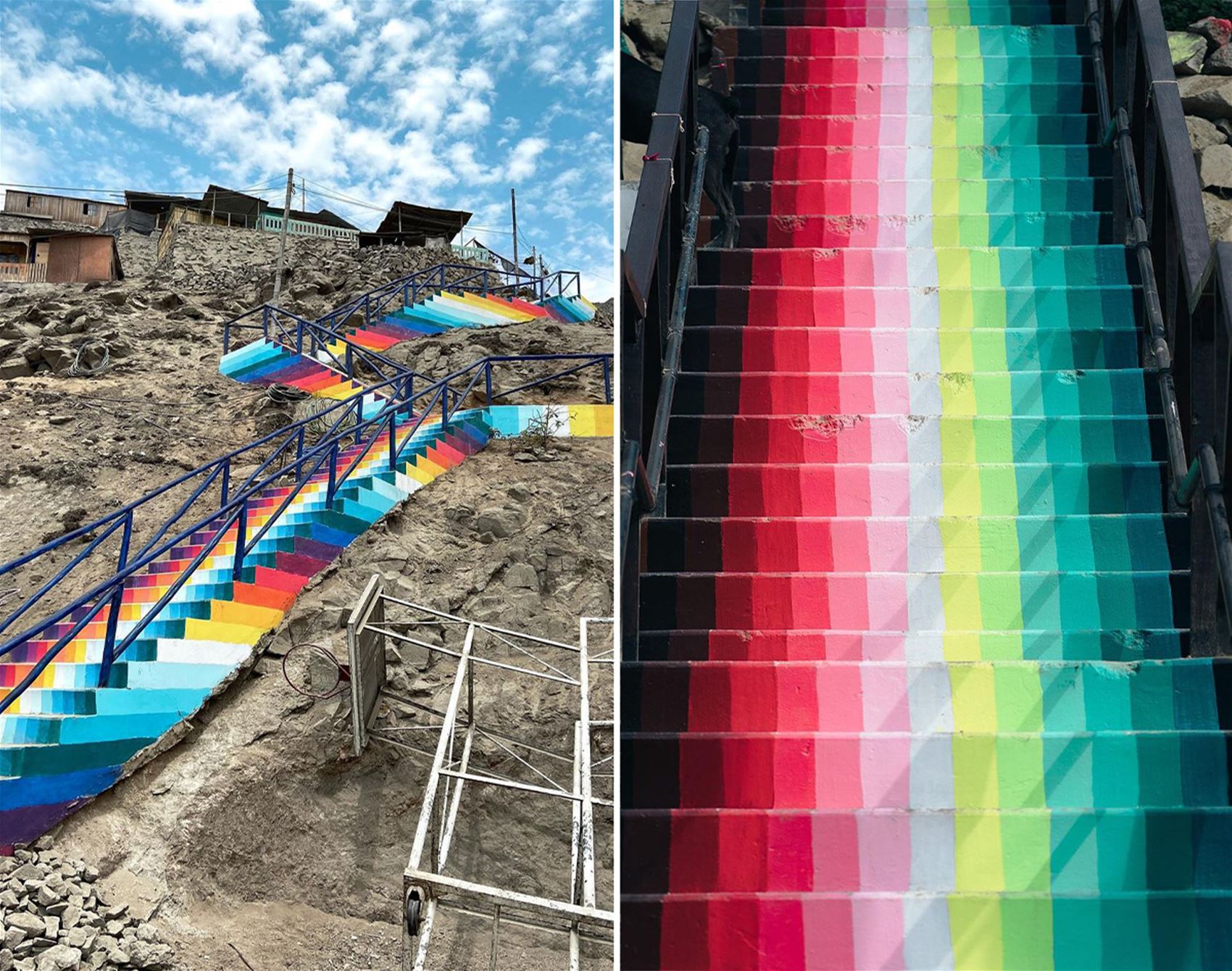 these rainbow staircases celebrate andean textiles