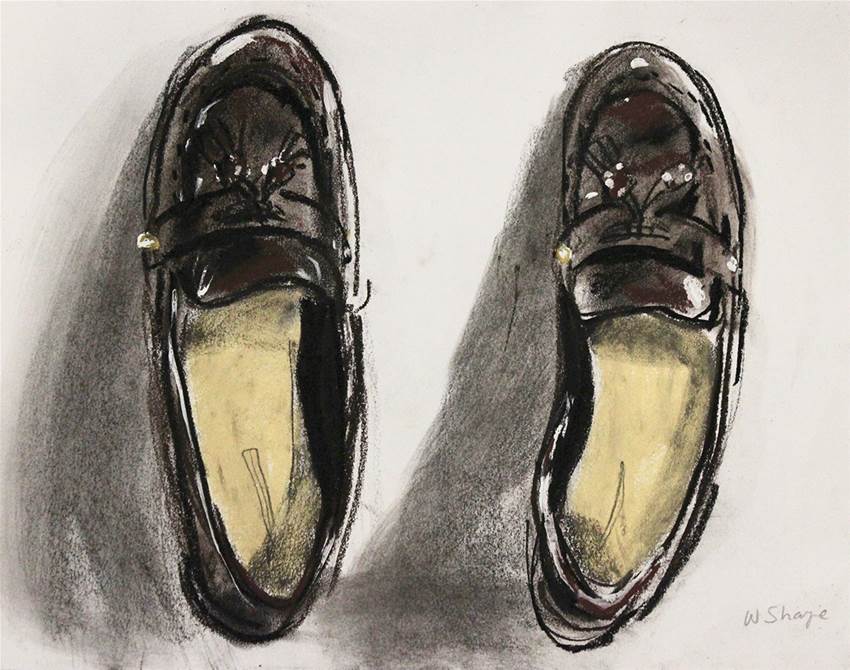 wendy sharpe&#8217;s &#8216;her shoes&#8217; exhibition is raising money for a women&#8217;s refuge