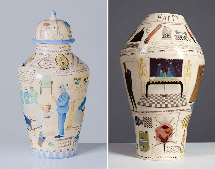 daphne christoforou&#8217;s illustrated vases