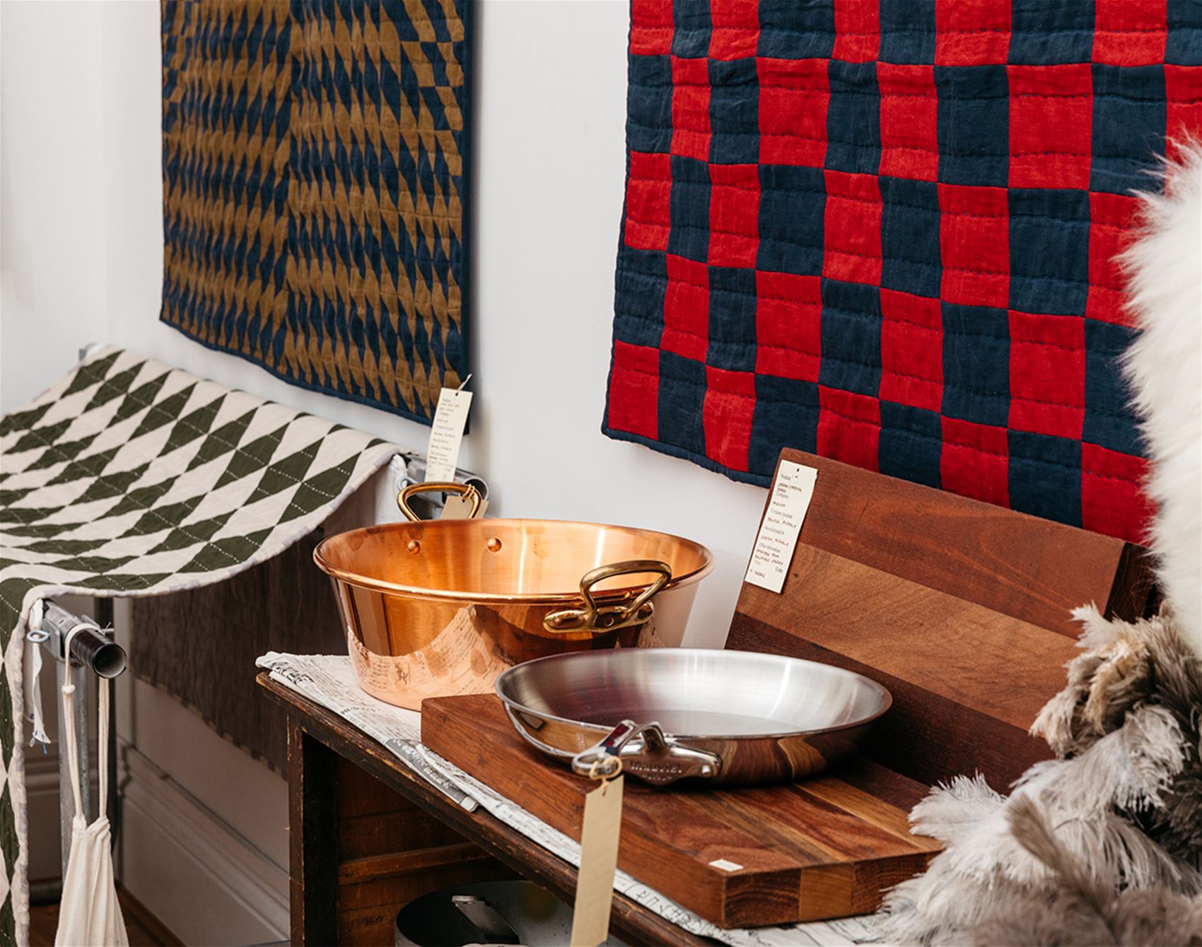 step inside homewares shop and quilting studio, heirloom quality supplies