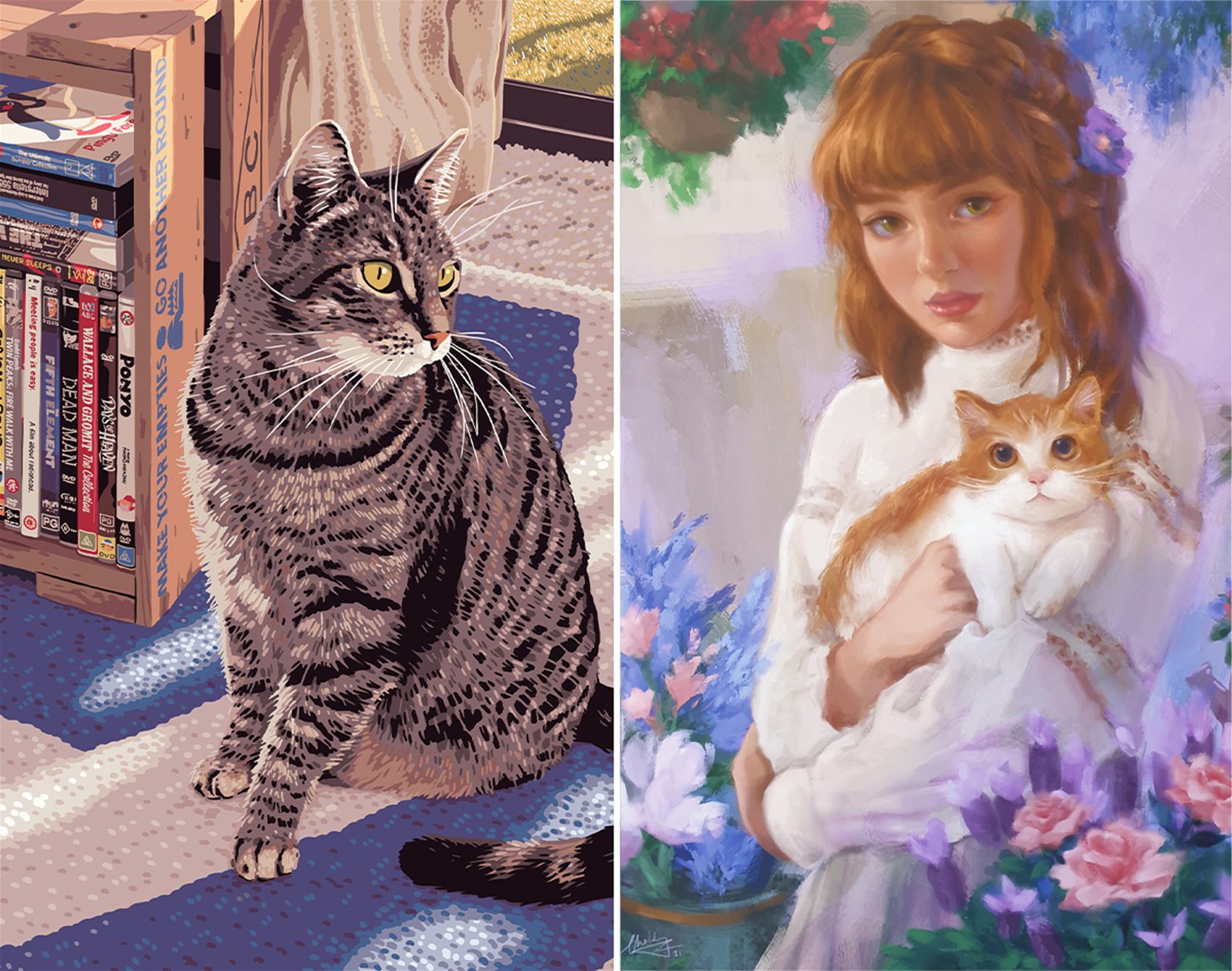 nab some cat art for a good cause at fang & fur’s auction