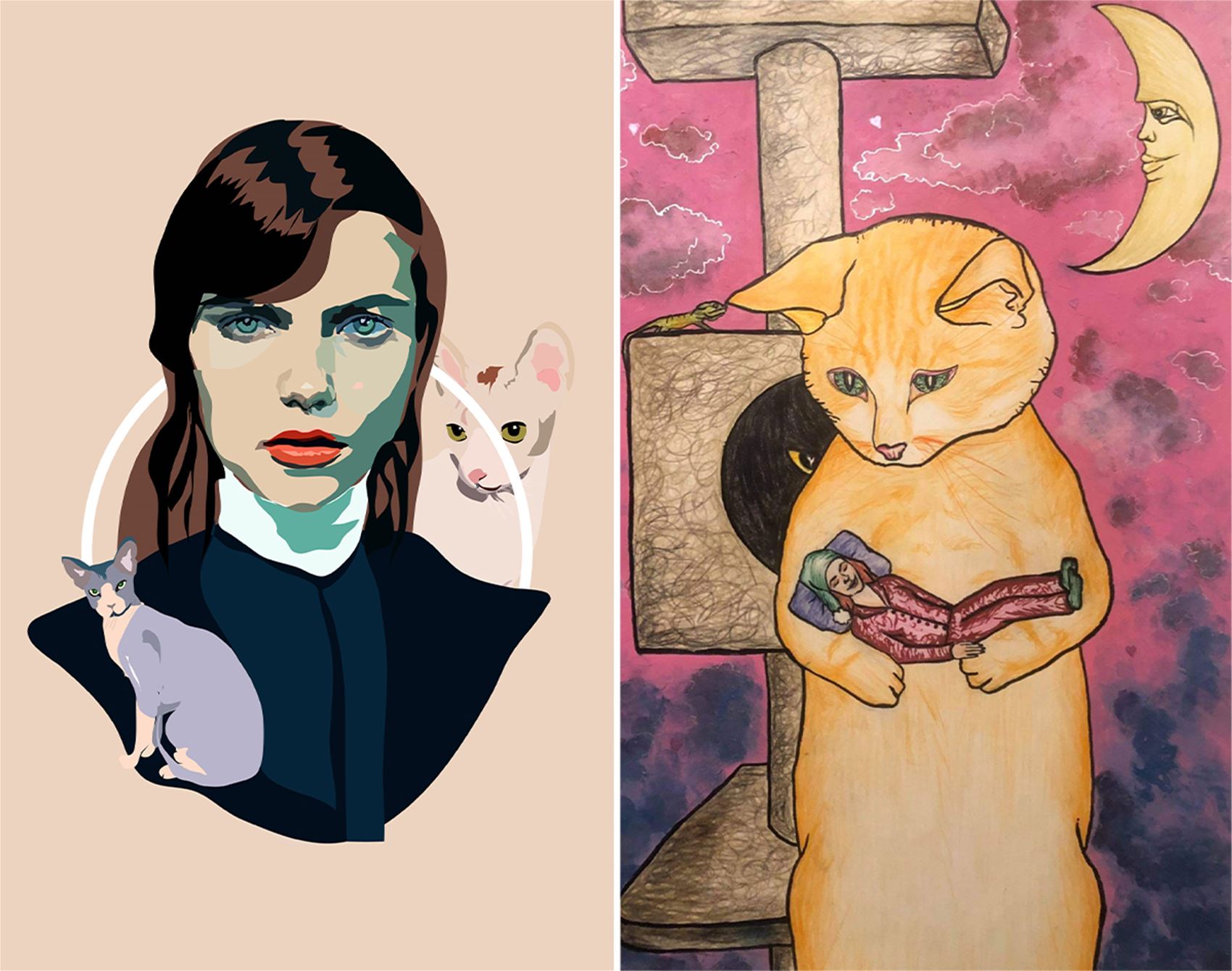 nab some cat art for a good cause at fang & fur’s auction