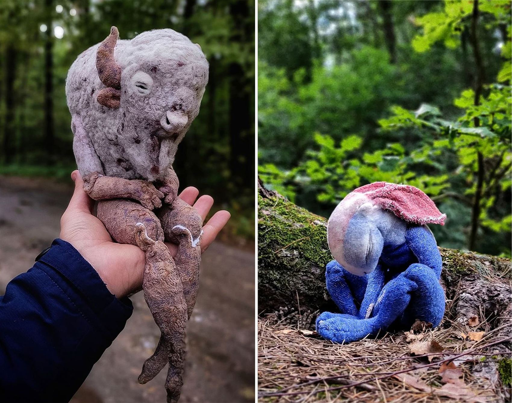 mila zemliakova sews pensive animal sculptures