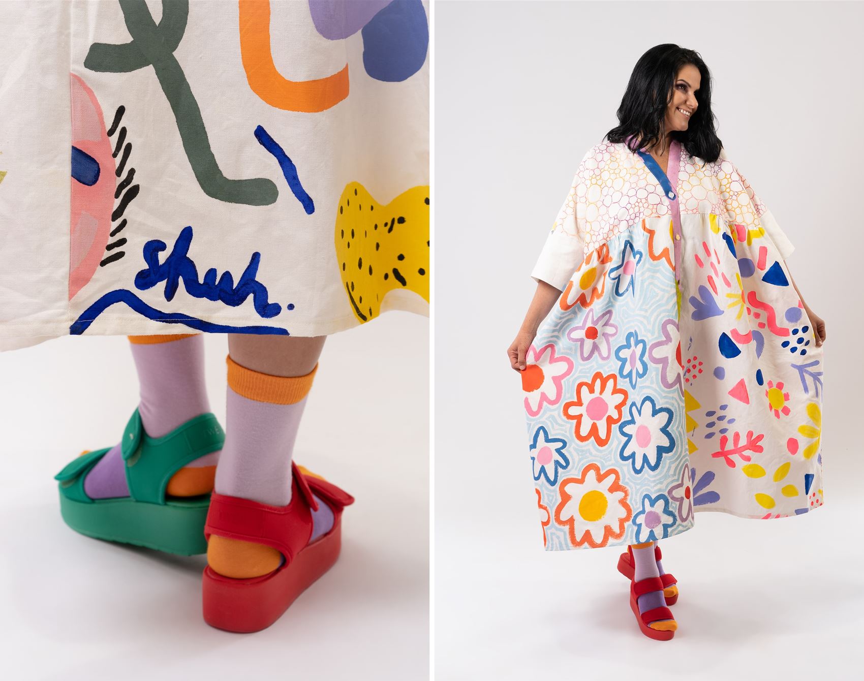 sue-ching lascelles is auctioning off artist-painted dresses for a good cause