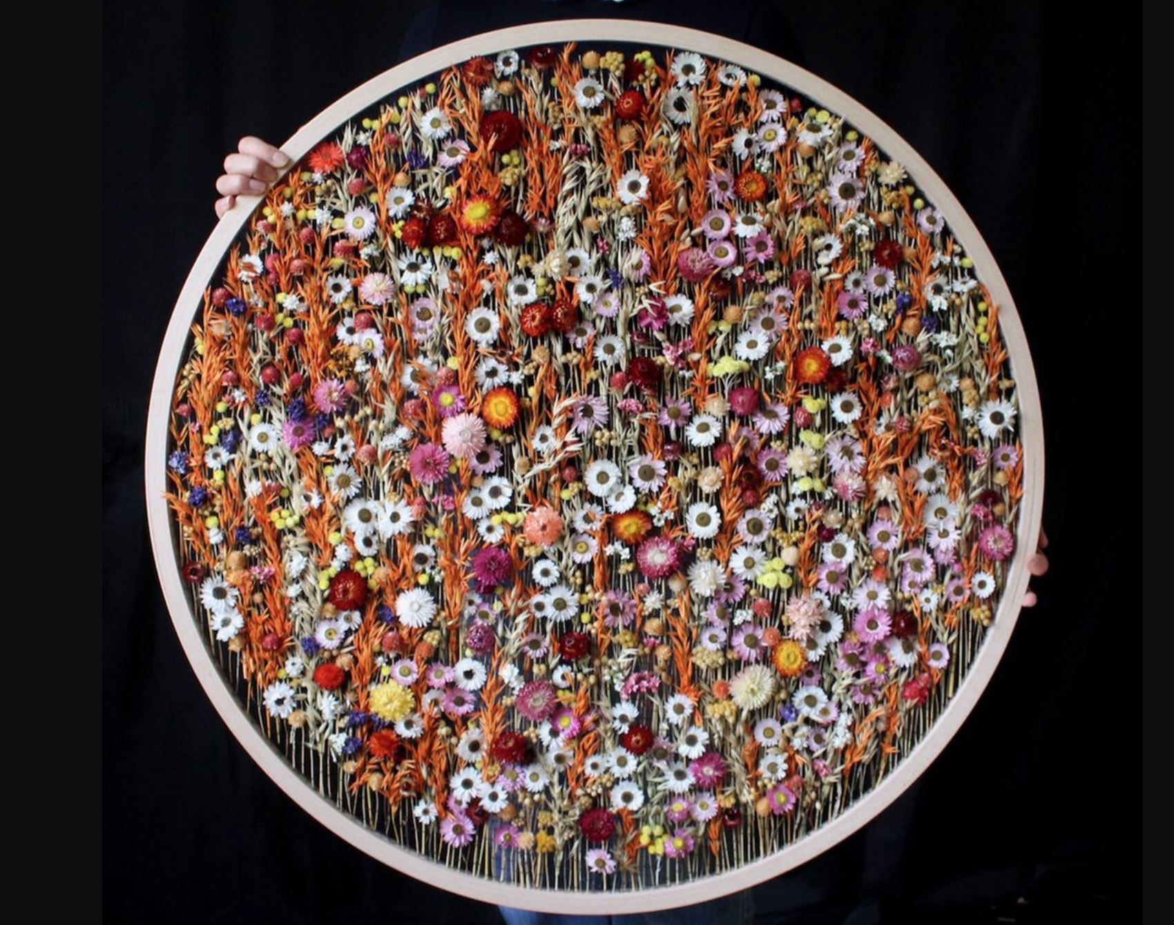 olga prinku uses real flowers to craft her fab embroideries