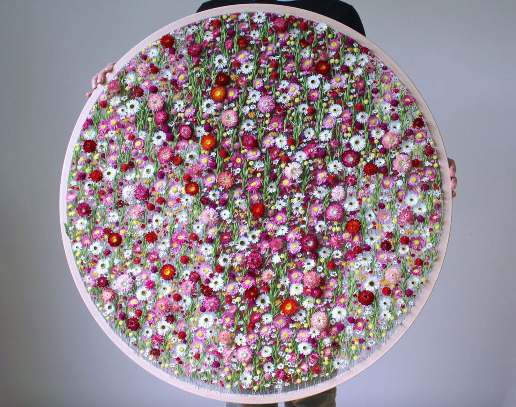 olga prinku uses real flowers to craft her fab embroideries