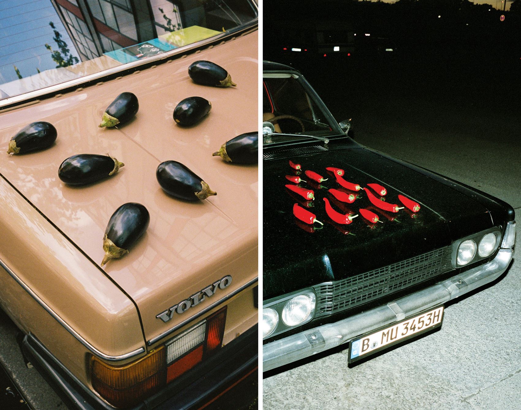 this berlin shutterbug snaps fruit and veggies on cars