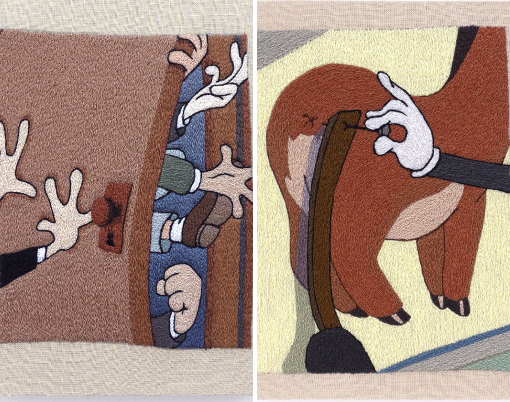 peter frederiksen’s embroideries are a love letter to old-timey cartoons