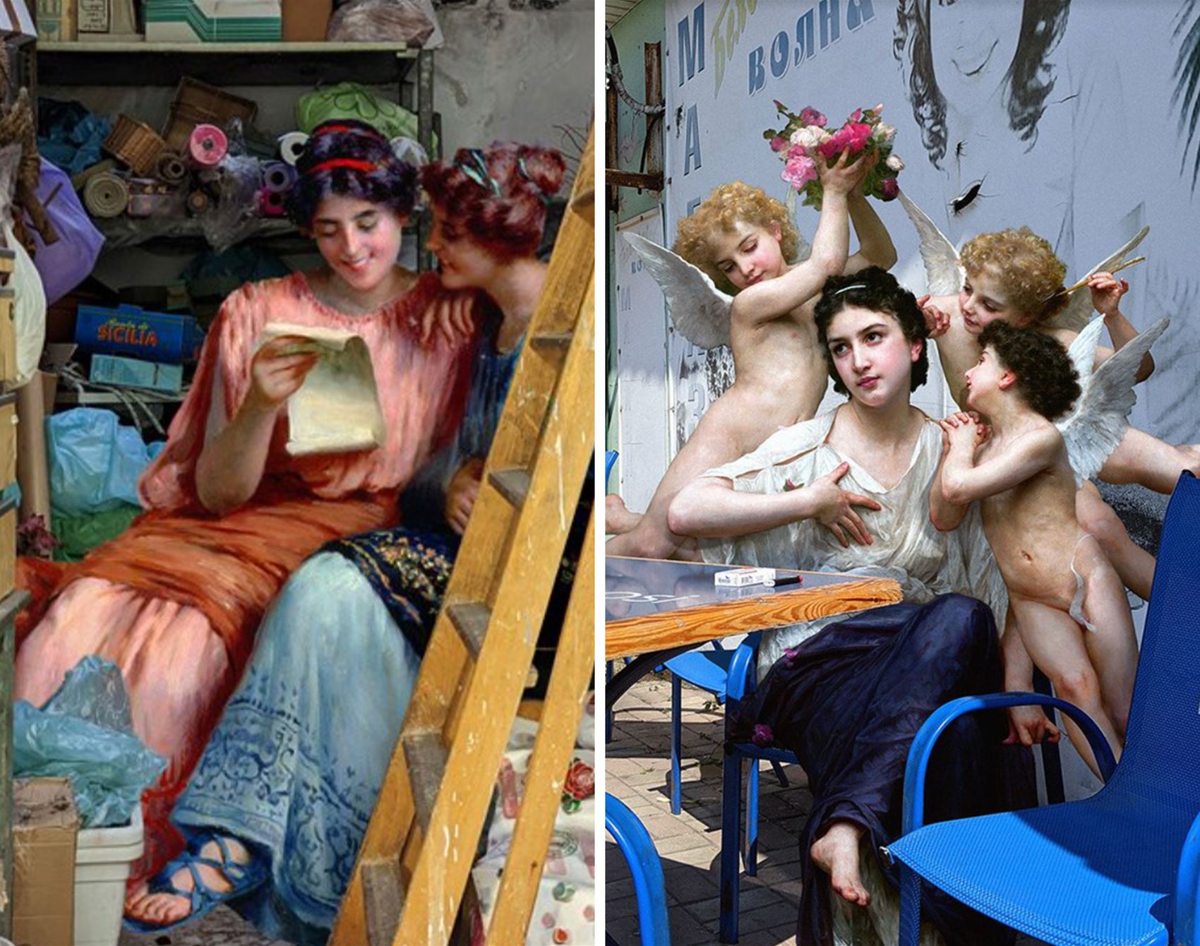 alexey kondakov blends classical portraits with our modern world
