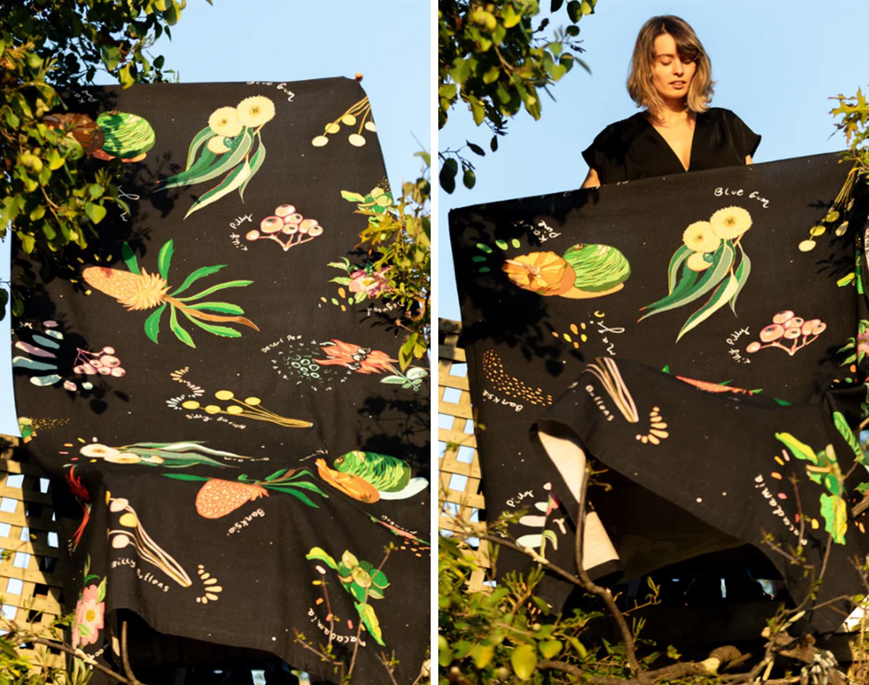 get a load of this pretty tablecloth highlighting aussie natives