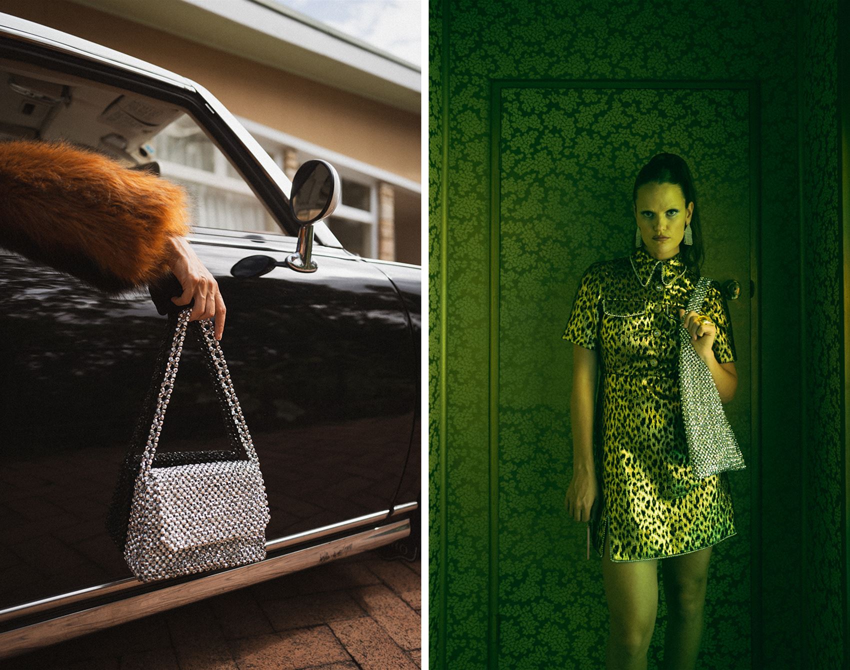 these beaded handbags are inspired by a slew of silver screen ladies