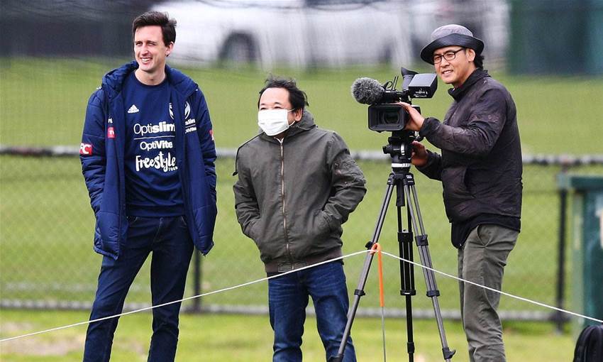 Pics: Japanese film crew attend Melbourne Victory training Pics: Japanese film crew attend Melbourne Victory training