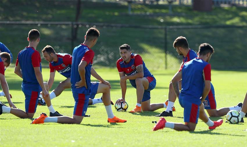 Training for the Big One: Newcastle Jets, Melbourne Victory pics Training for the Big One: Newcastle Jets, Melbourne Victory pics