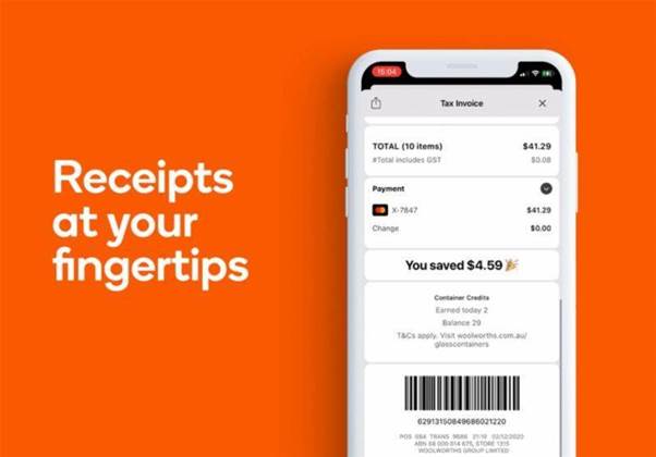 Woolworths enables e-receipt selection at checkout via app