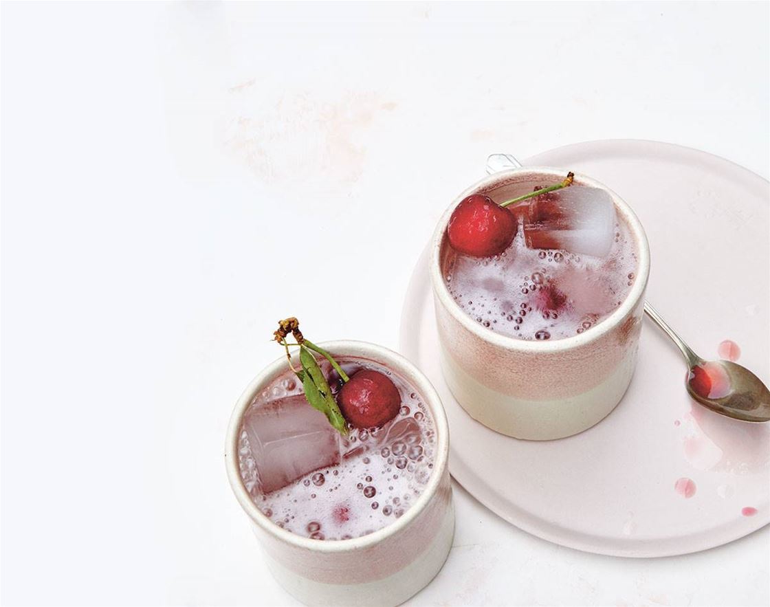 summer recipes: cherry shrub and peach granita summer recipes: cherry shrub and peach granita