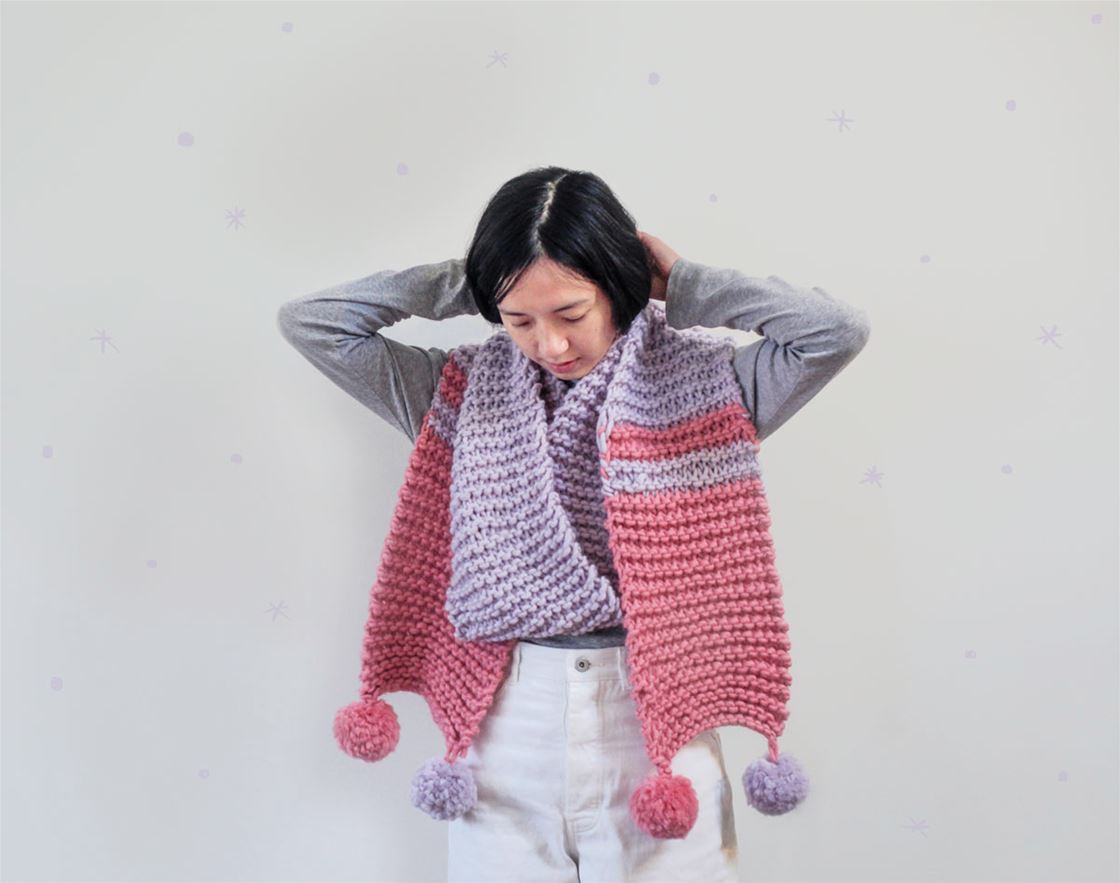 knit a pom pom scarf with this free downloadable pattern knit a pom pom scarf with this free downloadable pattern