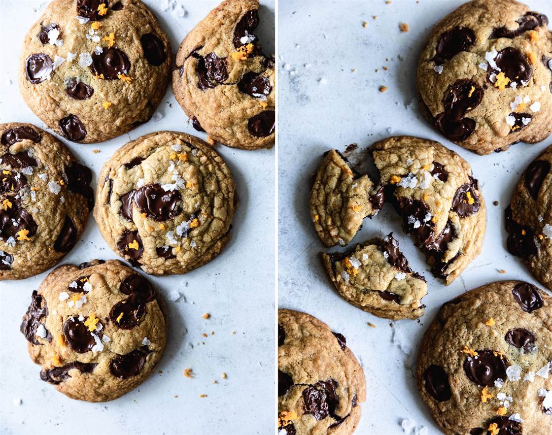 choc-chip cookies with orange zest, bourbon and brown butter