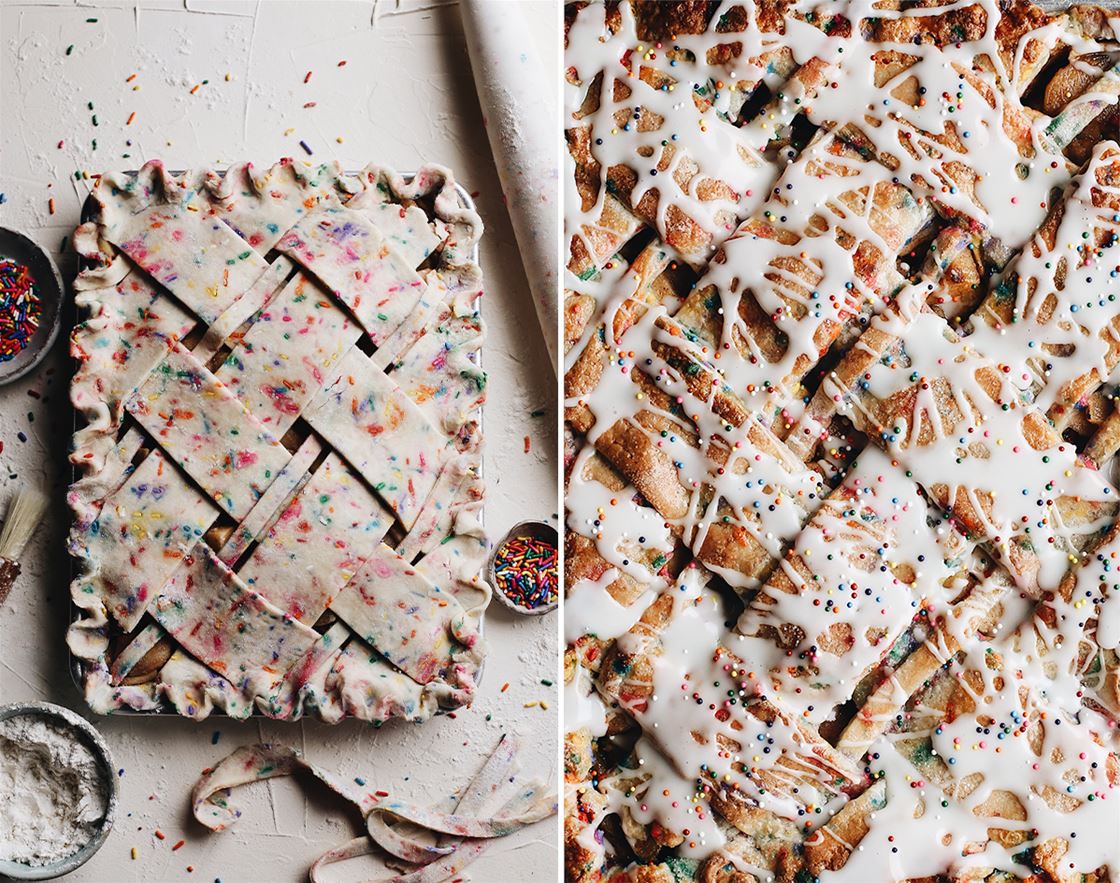 apple slab pie with sprinkles apple slab pie with sprinkles