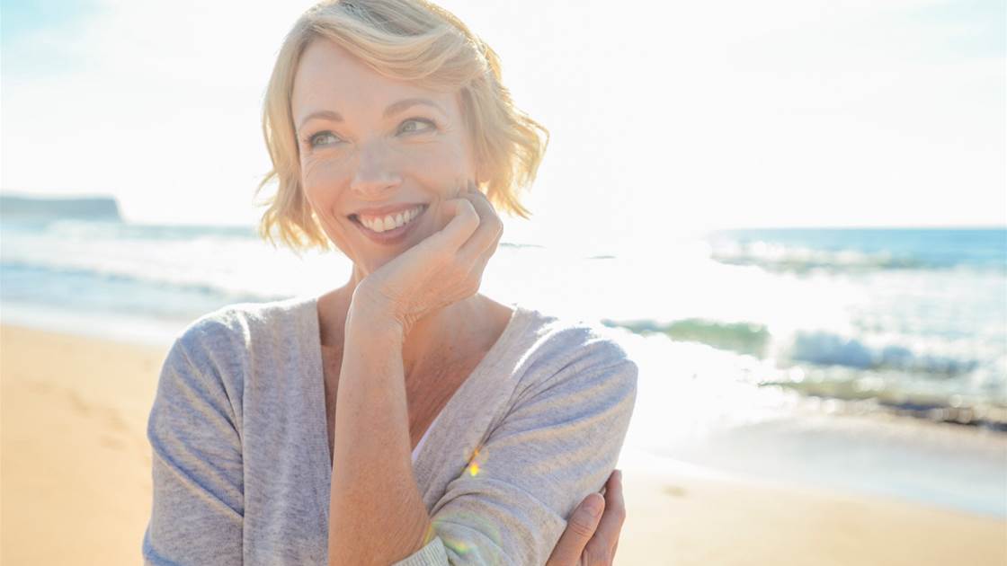 A beautiful middle aged woman with wrinkles. A beautiful middle aged woman with wrinkles.
