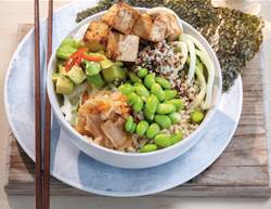 Miso Tofu Nourish Bowl Recipe with Coconut Tzatziki