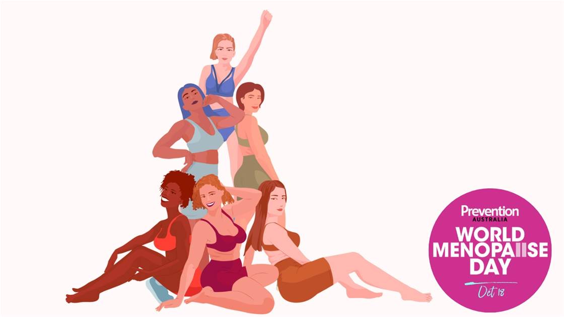 Illustration of diverse women celebrating World Menopause Day with body positivity Illustration of diverse women celebrating World Menopause Day with body positivity