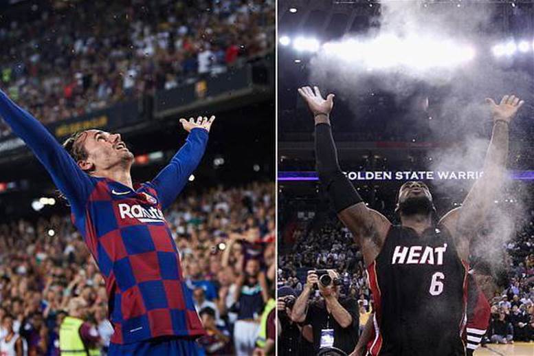 Watch! Griezmann channels LeBron James in glitter celebration