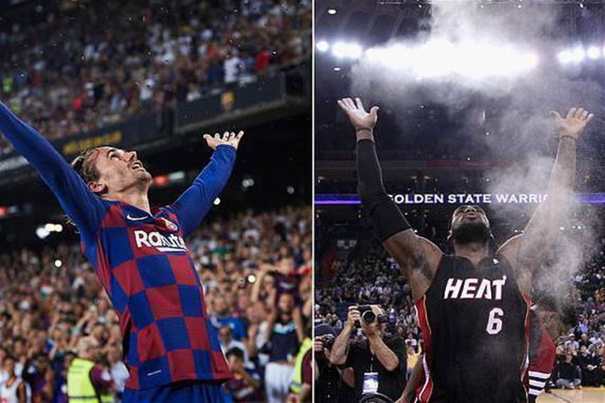 Watch! Griezmann channels LeBron James in glitter celebration Watch! Griezmann channels LeBron James in glitter celebration
