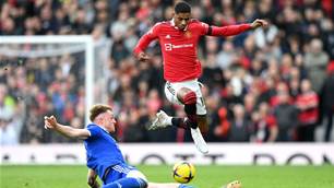 Rashford double for United shreds Souttar's Leicester