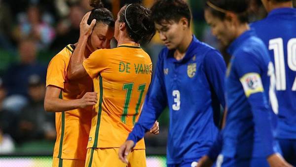 Five-star Matildas crush Thais in farewell fixture