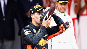 Ricciardo's shoey sledge at F1 rivals