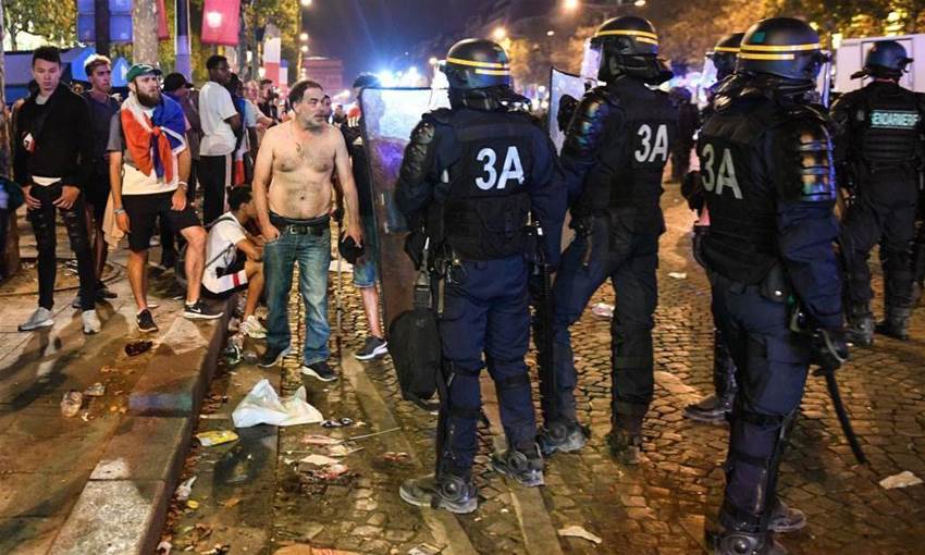 France World Cup celebrations turn violent