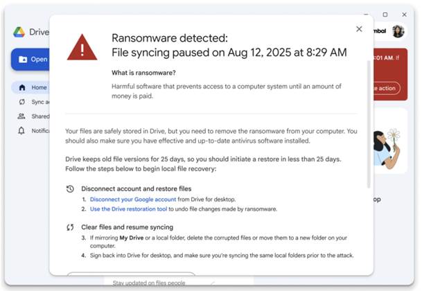 Google Workspace adds AI ransomware detection and sync pausing for Drive
