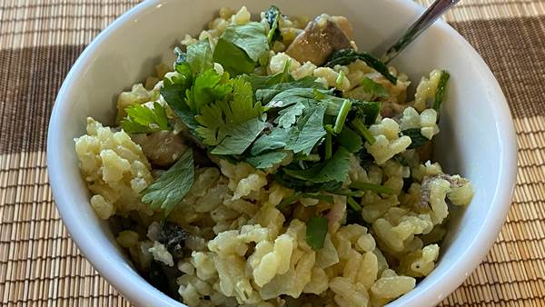 RECIPE: Easy chicken, mushroom, & spinach risotto