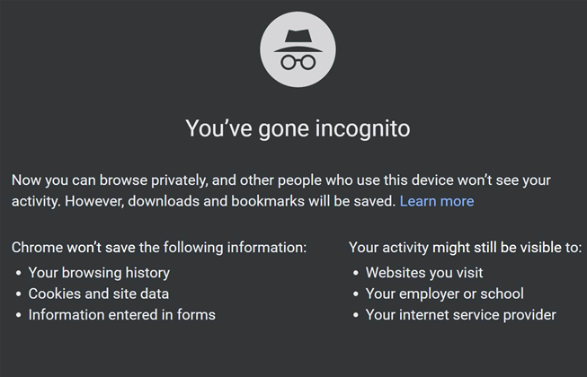 Chrome's Incognito Mode has loophole