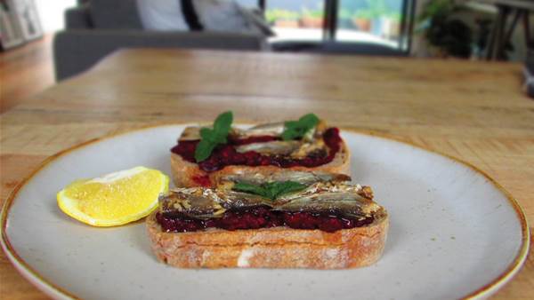 RECIPE: Roasted Beetroot and Sardines on Sourdough