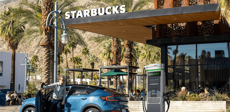 Starbucks pilots EV charging stations in its carparks