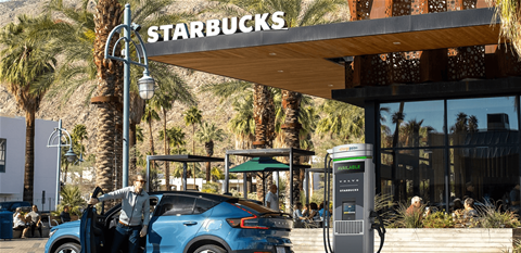 Starbucks pilots EV charging stations in its carparks