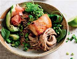 Salmon, Soba Noodle & Wasabi Pea Salad Recipe