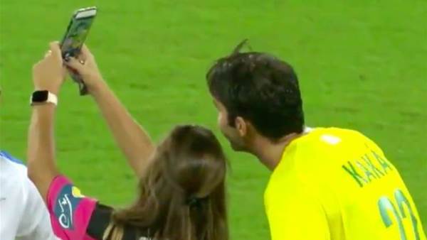 Watch! Ref stops game to book Kaka and grab a selfie