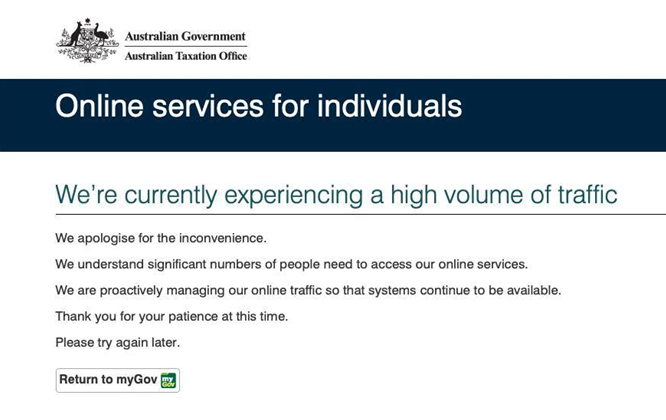 ATO systems crash in tax time refund rush