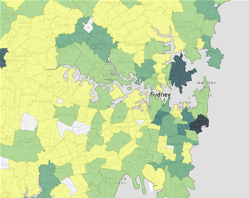 NSW launches heat map showing active COVID-19 cases by postcode