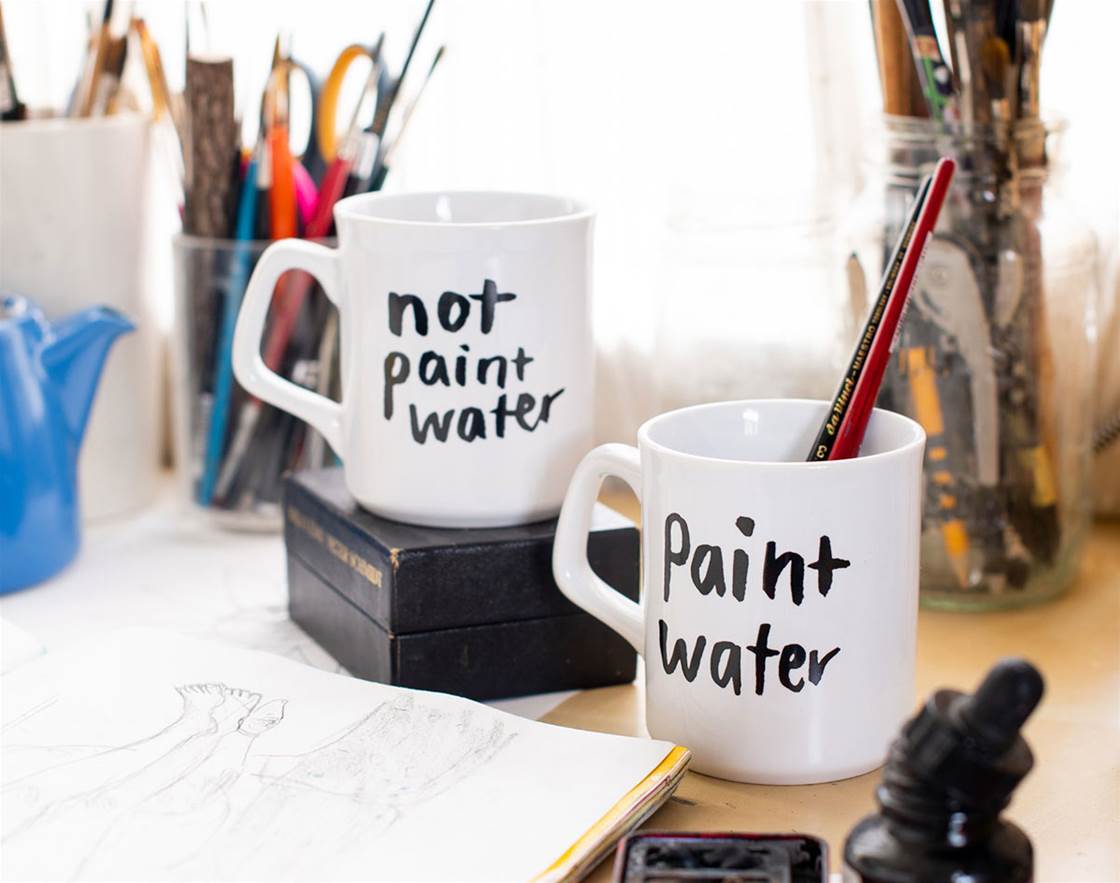 painters, rejoice! hallie bateman makes mugs especially for you