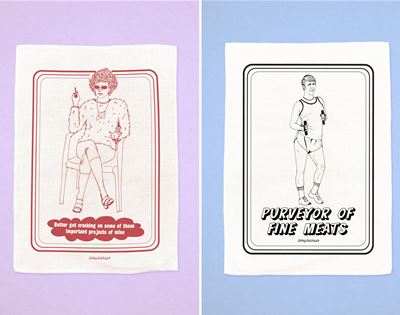 kath and kel tea towels by happy day people