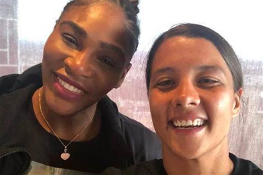 Sam Kerr meets her idol Serena Williams Sam Kerr meets her idol Serena Williams