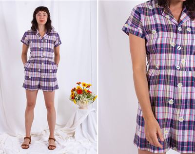 a pretty plaid playsuit by kindling
