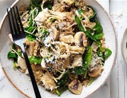 Faye James' Mushroom & chicken quinoa risotto